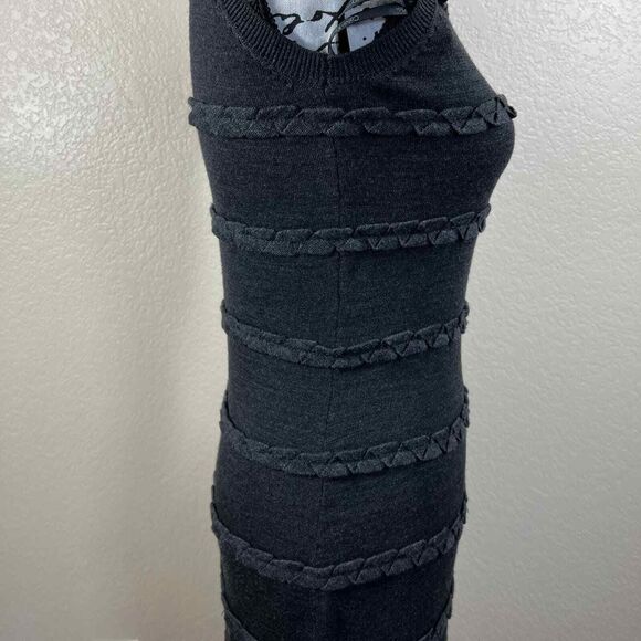 Calvin Klein Charcoal Gray crew wool blend sweater dress with details size XS - Picture 8 of 14